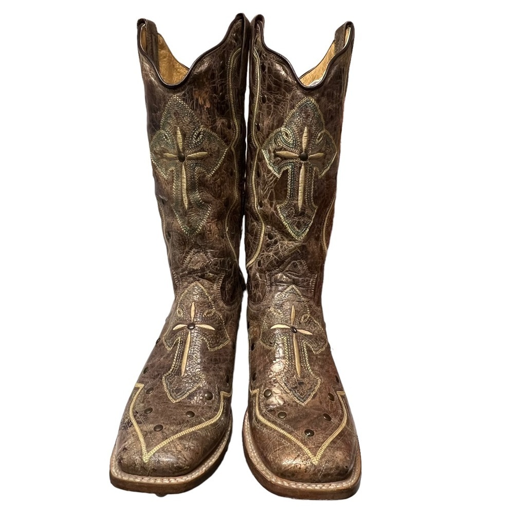 Roper Women’s Handmade Tan Leather Boots Size 10 - Picture 2 of 8